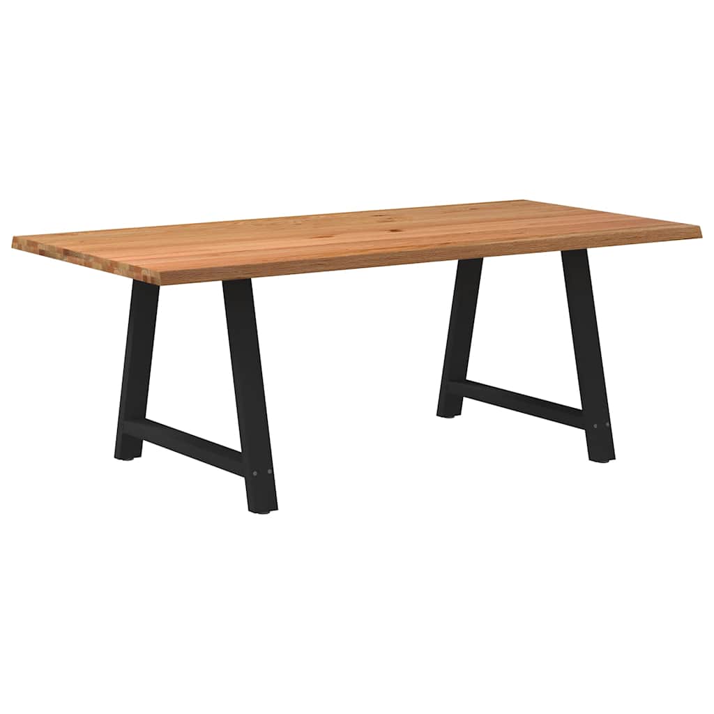 Table en Chêne Massif et Acier Noir Type Industriel-La-Fabrique-Industrielle