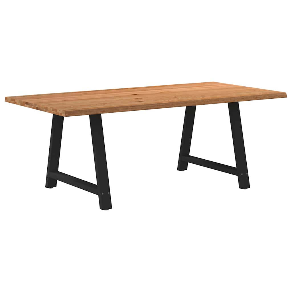 Table en Chêne Massif et Acier Noir Type Industriel-La-Fabrique-Industrielle