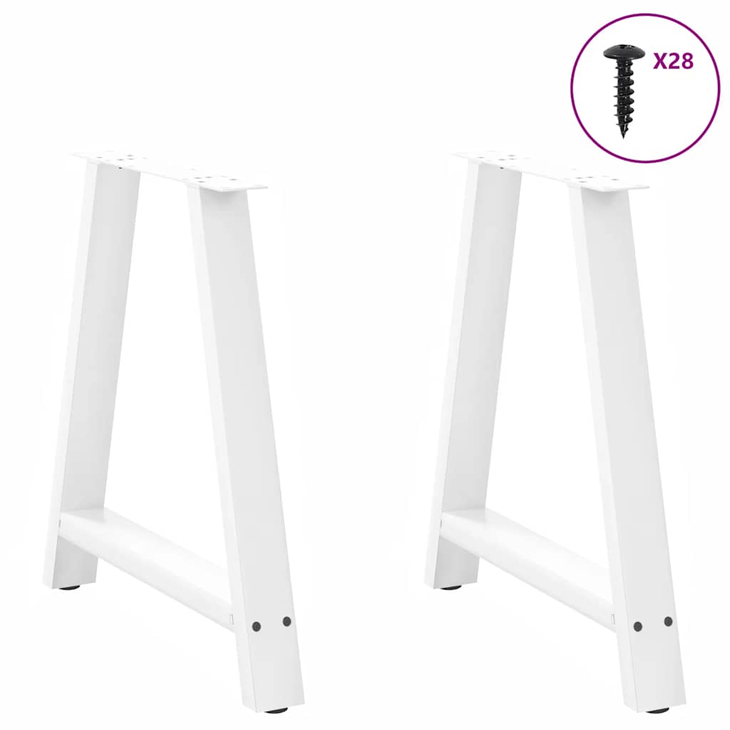 Table en Chêne Massif et Pieds en Métal Blanc-La-Fabrique-Industrielle