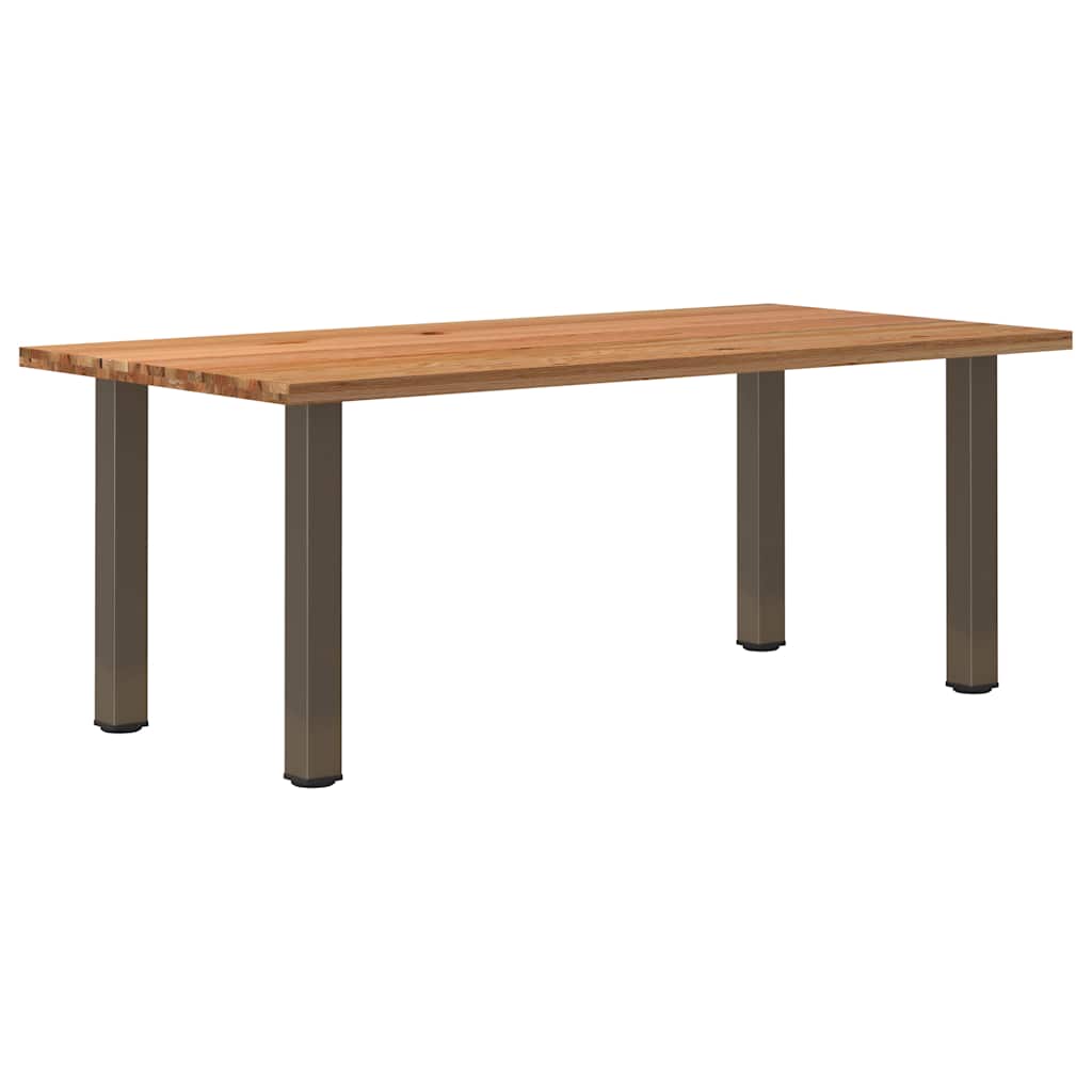 Table en Chêne et Pieds en Acier Style Industriel-100 cm-200 cm-1-La-Fabrique-Industrielle