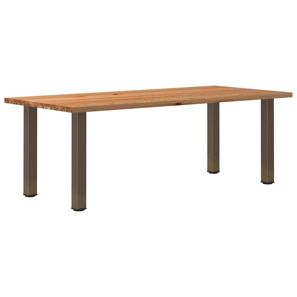 Table en Chêne et Pieds en Acier Style Industriel-100 cm-220 cm-1-La-Fabrique-Industrielle