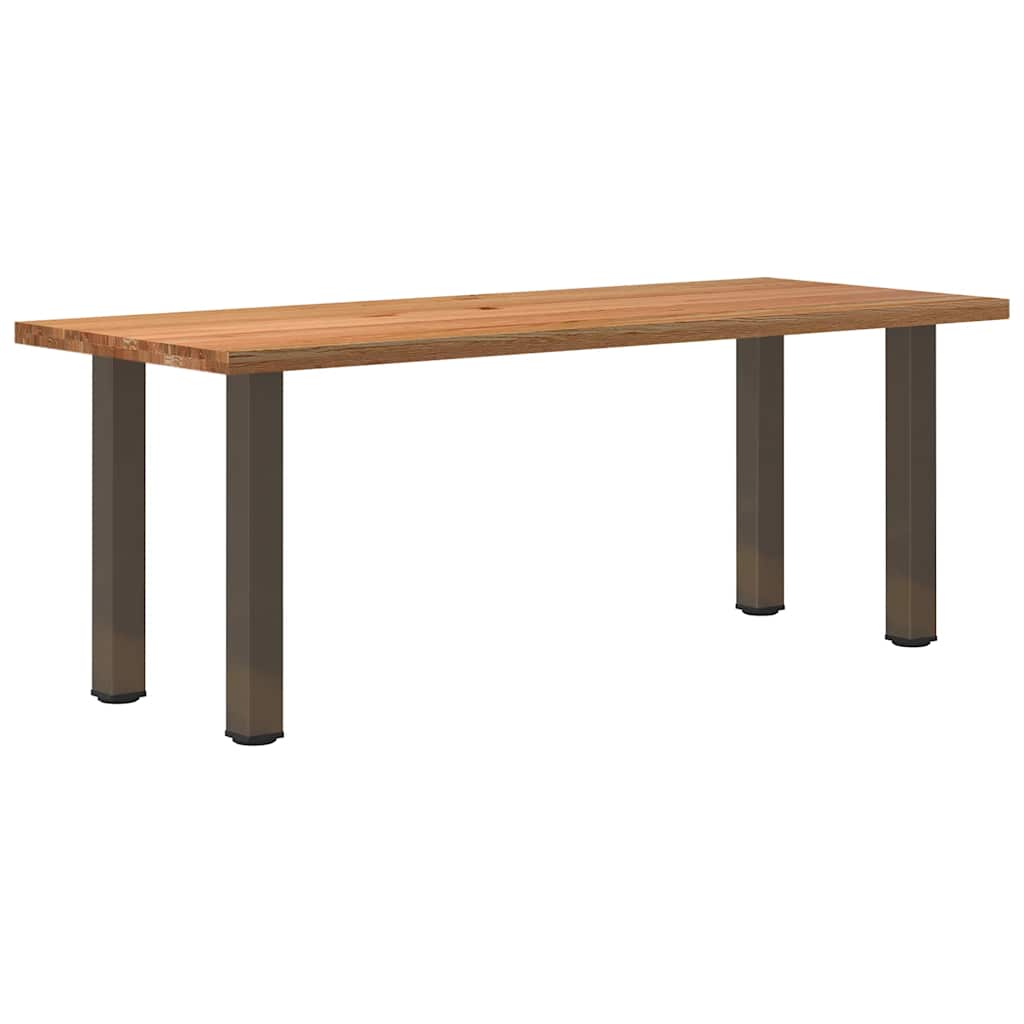 Table en Chêne et Pieds en Acier Style Industriel-80 cm-200 cm-1-La-Fabrique-Industrielle