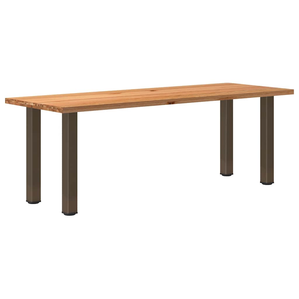 Table en Chêne et Pieds en Acier Style Industriel-80 cm-220 cm-1-La-Fabrique-Industrielle