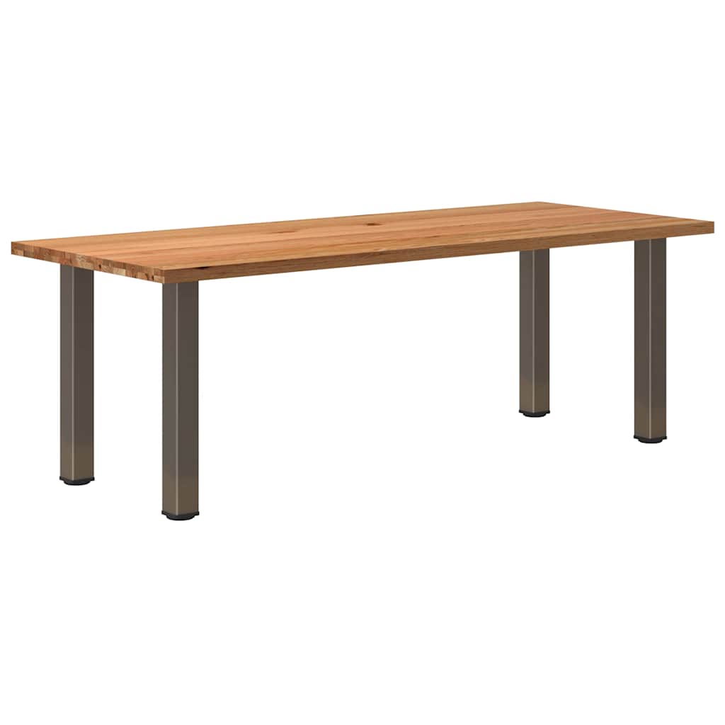 Table en Chêne et Pieds en Acier Style Industriel-90 cm-220 cm-1-La-Fabrique-Industrielle
