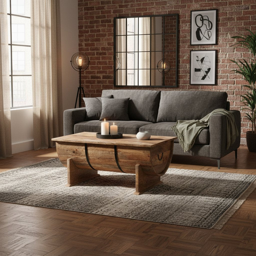 Table Basse Authentique en Bois de Manguier Massif