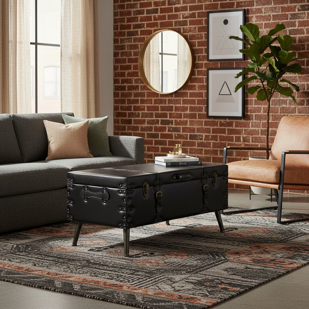 Table Basse Malle en Cuir