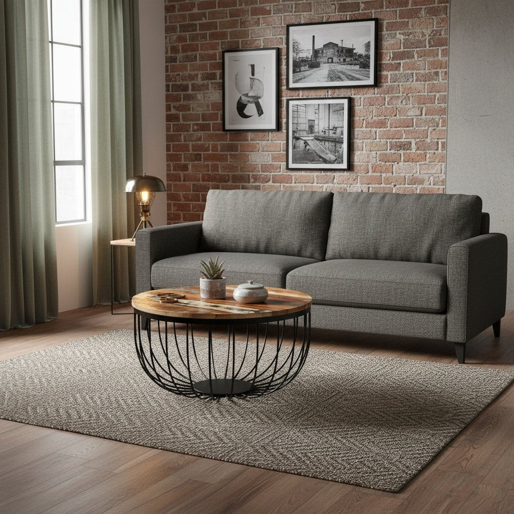 Table Basse en Bois de Récupération Type Industriel