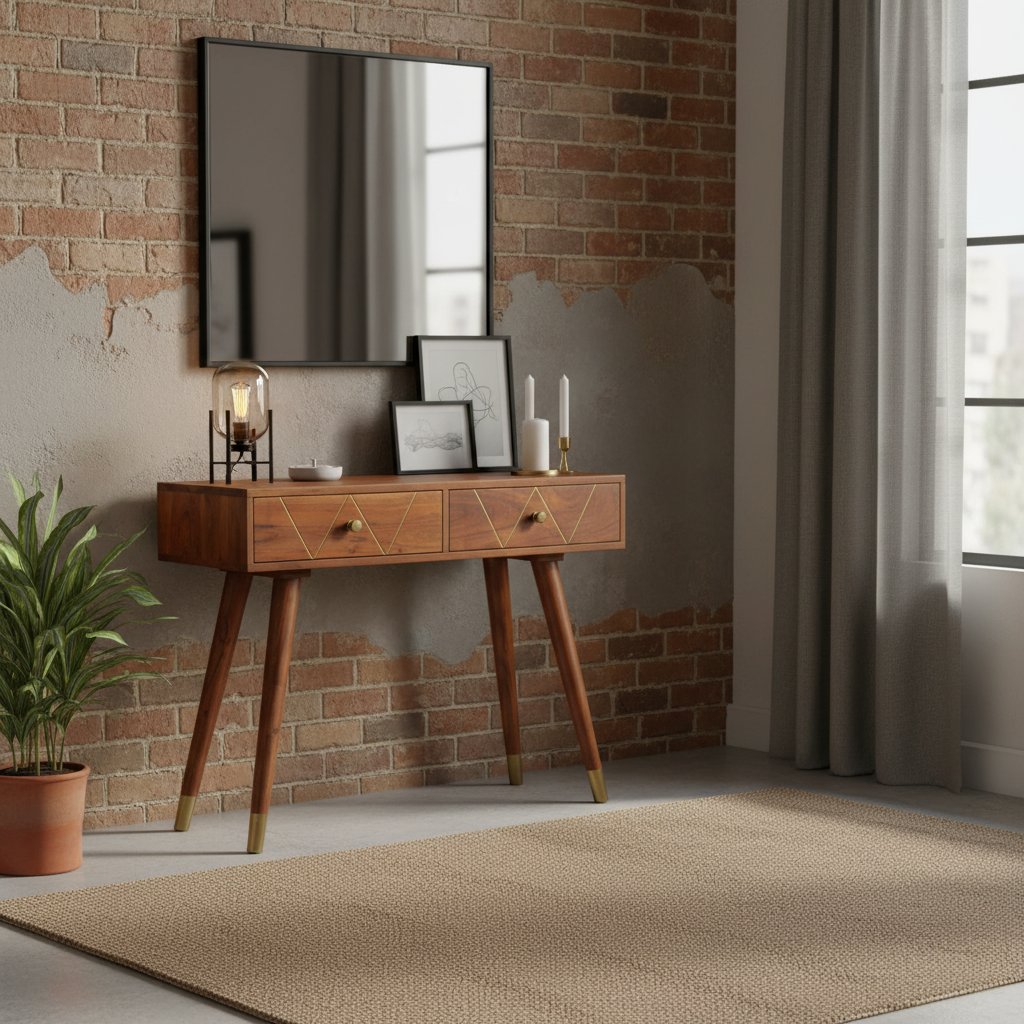 Table Console Simple en Bois d'Acacia