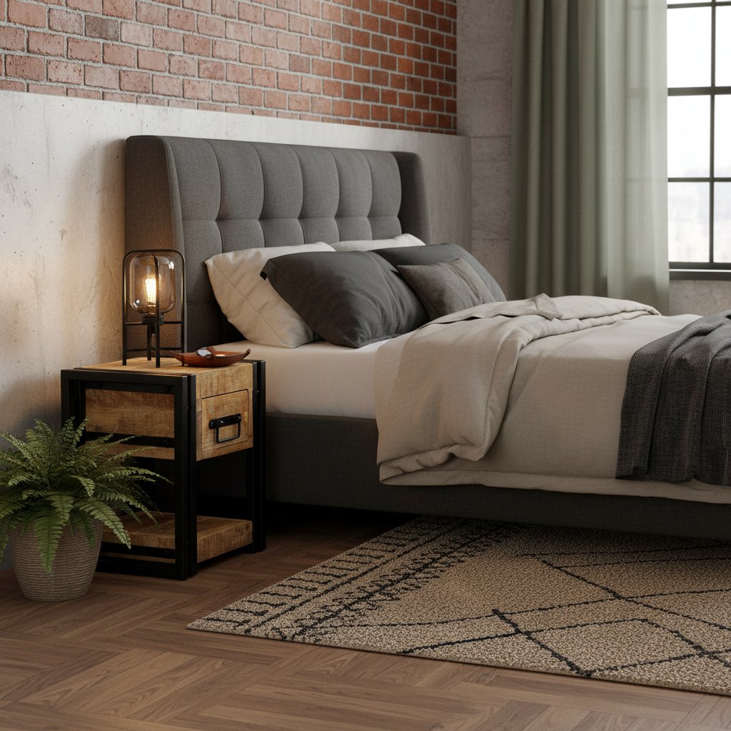 Table De Nuit 40X40X40 Cm En Bois De Manguier Massif