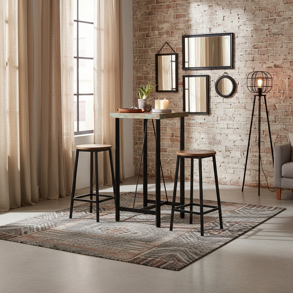 Table Haute de Bar en Bois Style Indus