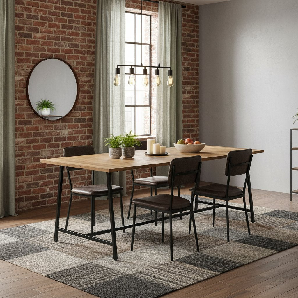 Table Industrielle en Bois de Manguier