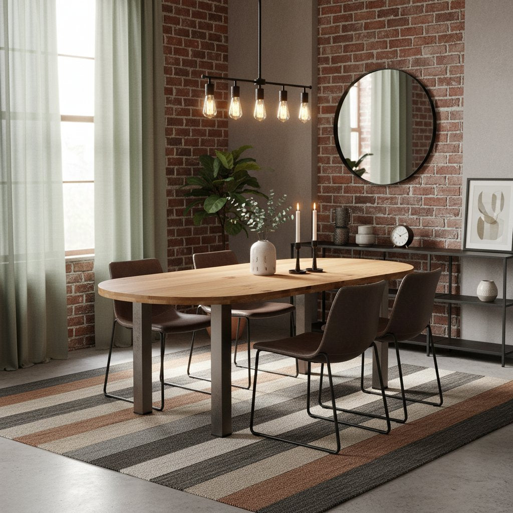 Table Ovale en Bois de Chêne Massif