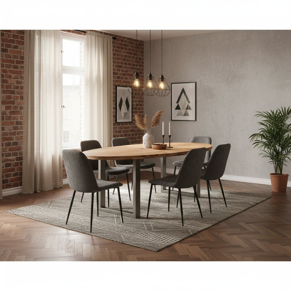 Table Ovale en Bois de Chêne Massif 240 cm