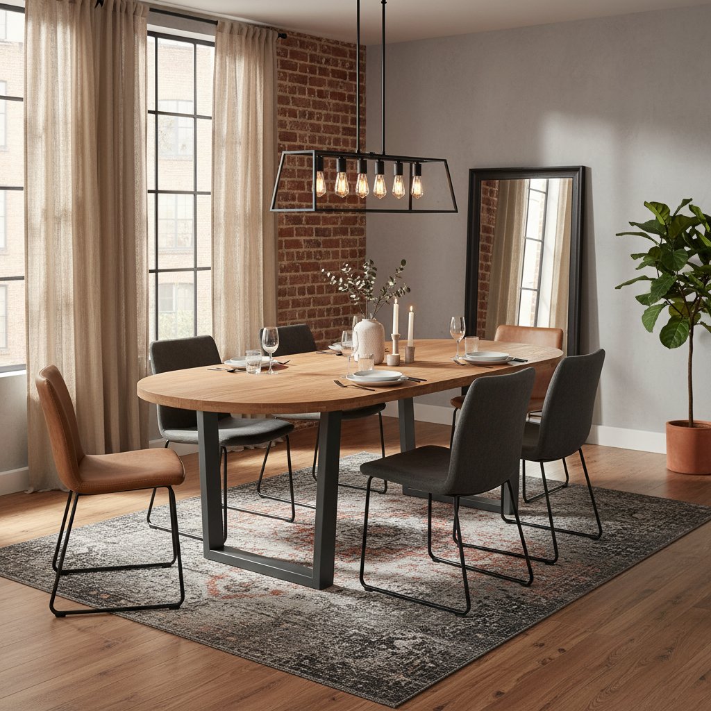 Table Ovale en Chêne Massif de 240 Cm