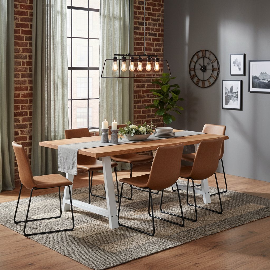 Table Salle à Manger en Bois Massif de Chêne