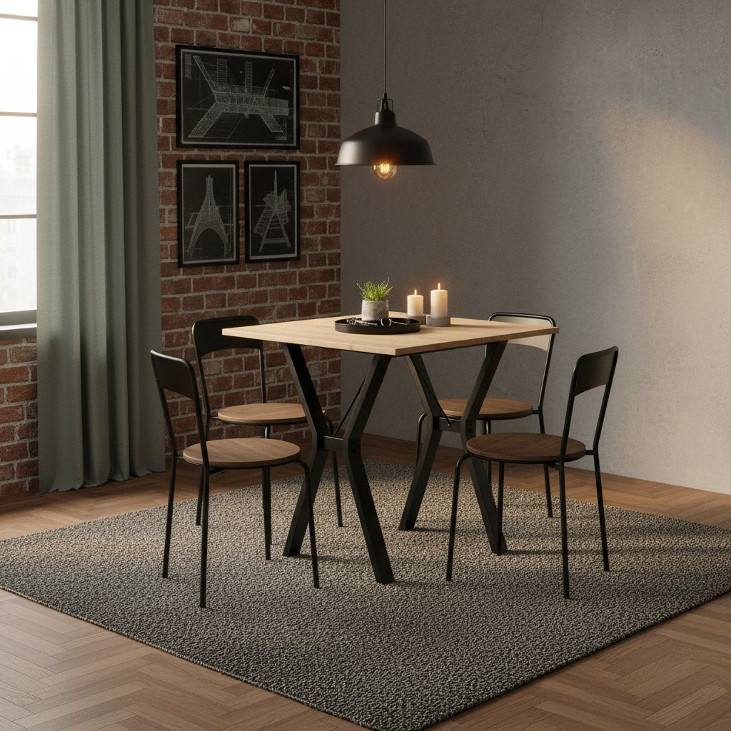 Table à Manger en Fer et Bois design