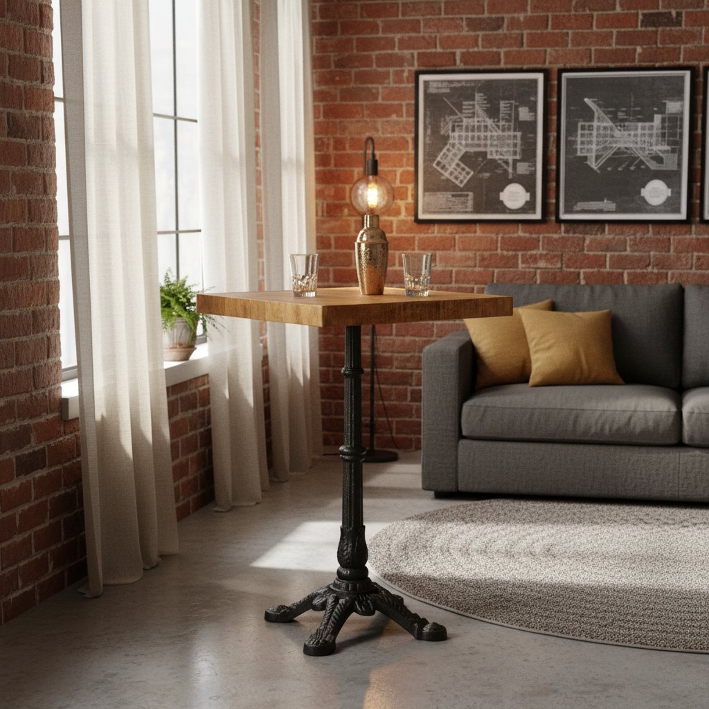 Table d'Appoint Bar en Bois de Manguier Style Indus