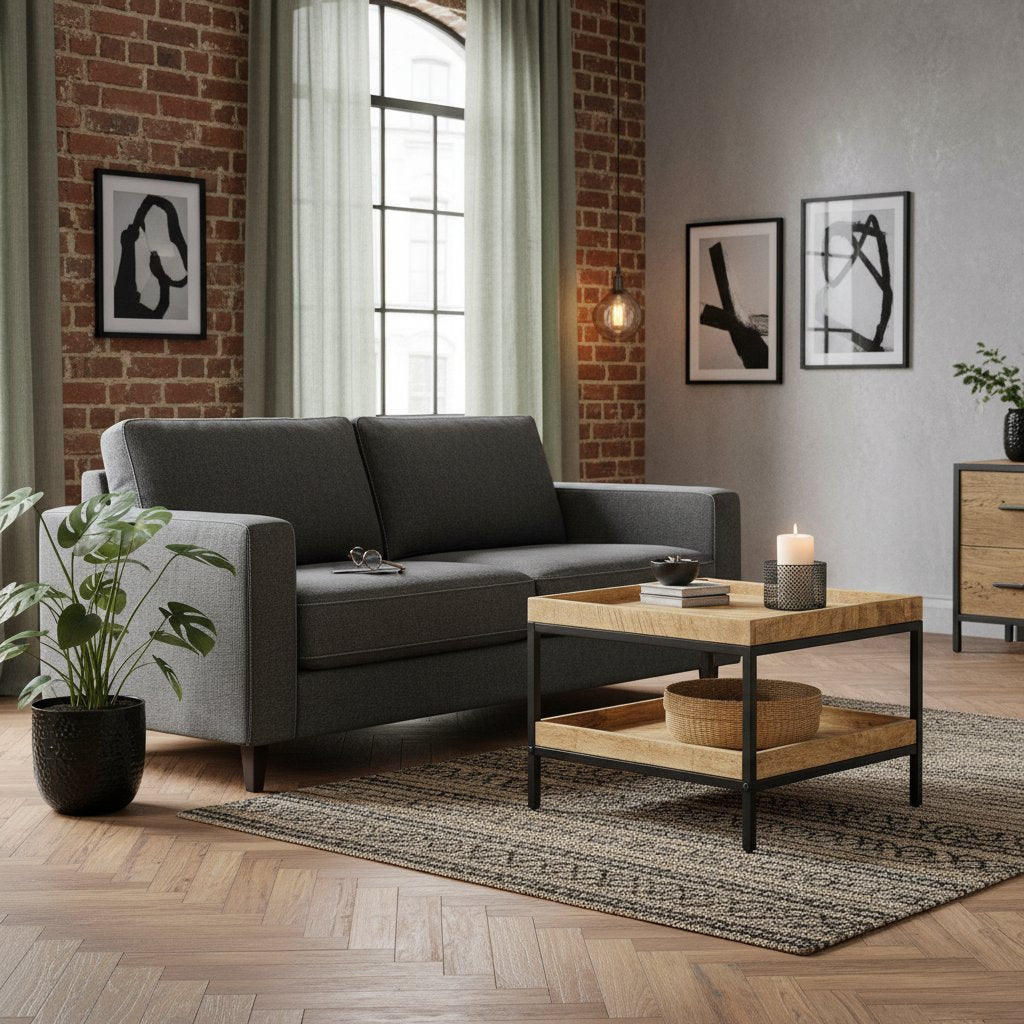 Table d'Appoint Industrielle en Bois Massif de Manguier