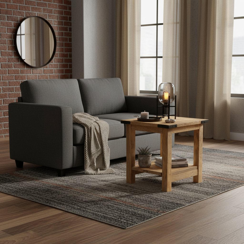 Table d'Appoint en Bois Massif de Manguier Brut