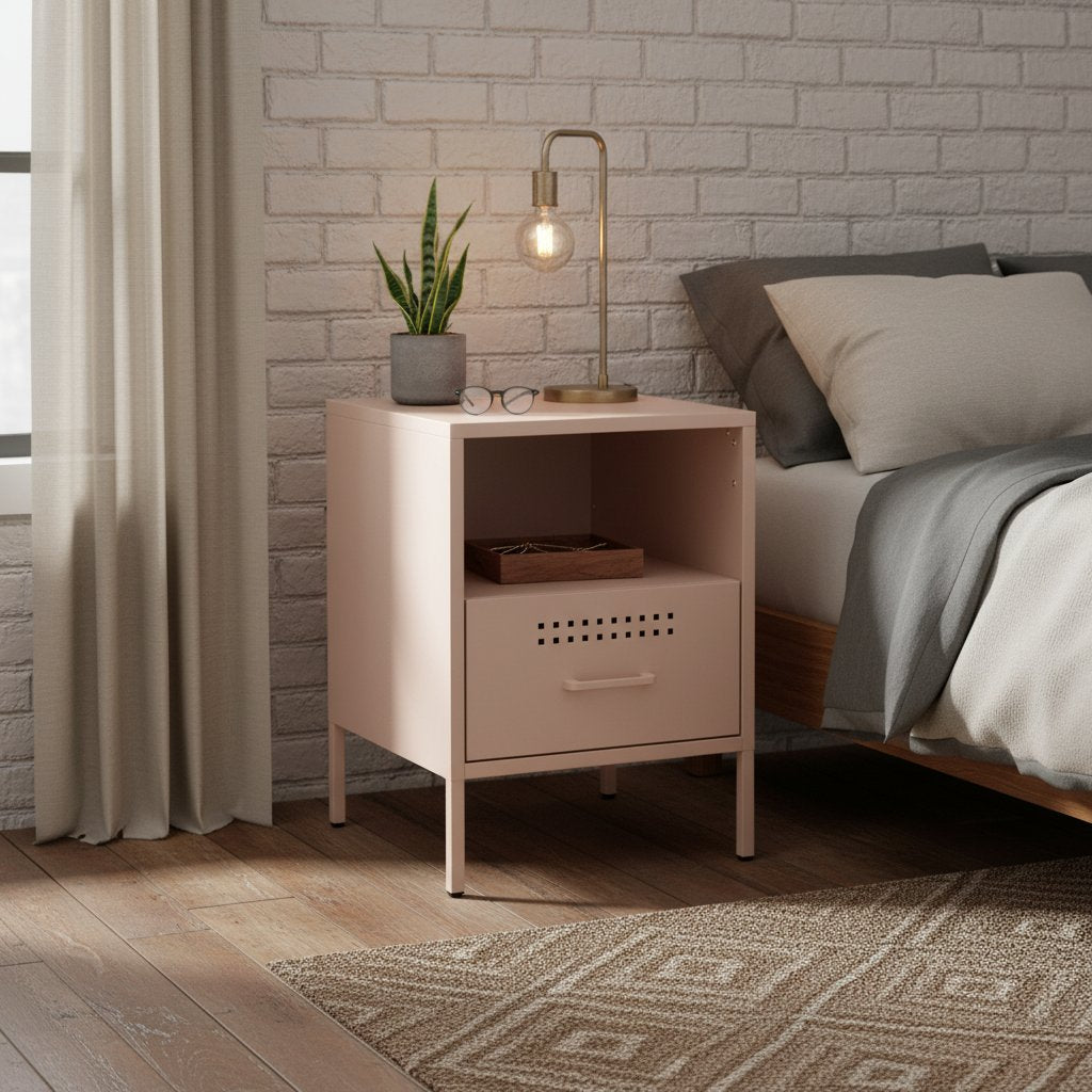 Table de Chevet Design en Acier Style Industriel