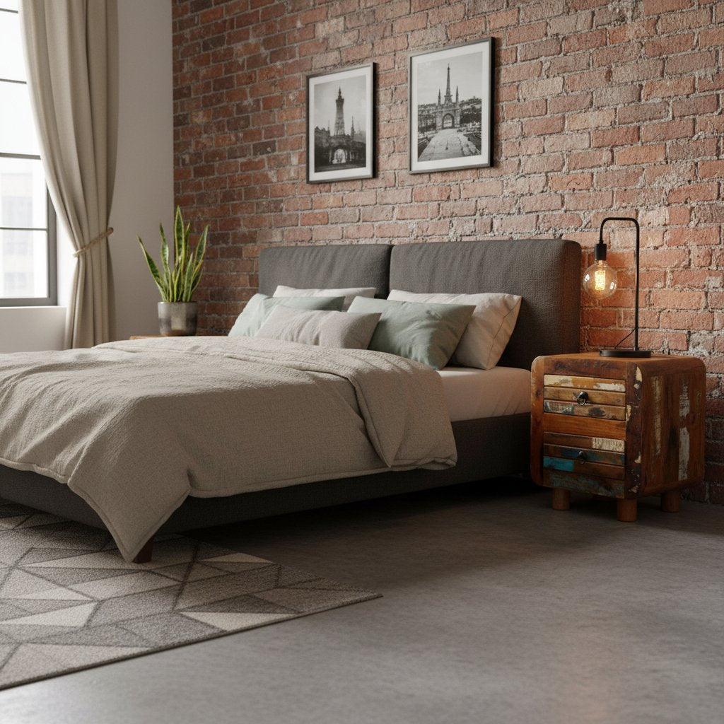 Table de Chevet Fait Maison en Bois de Récupération