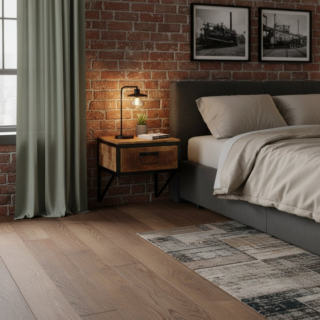 Table de Chevet Suspendue en Bois de Manguier Massif