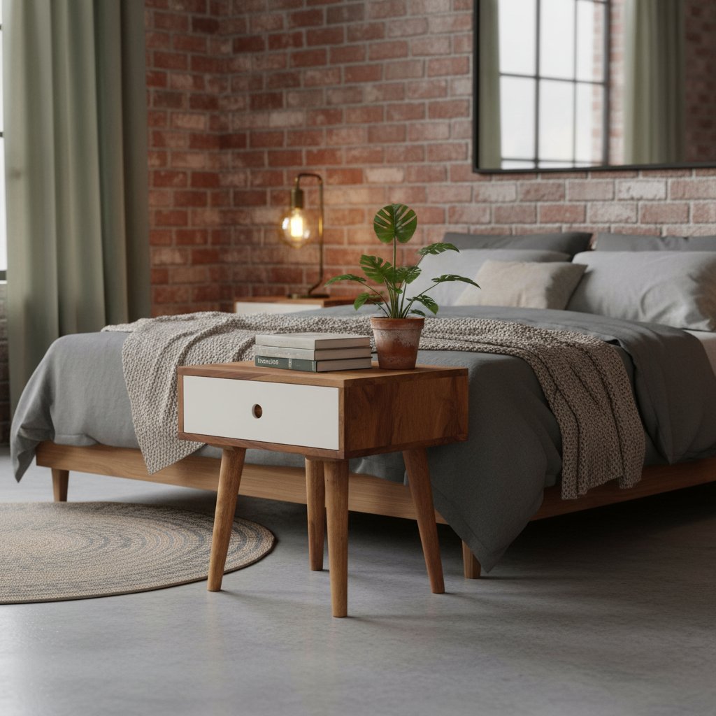 Table de Chevet en Bois Massif de Sesham