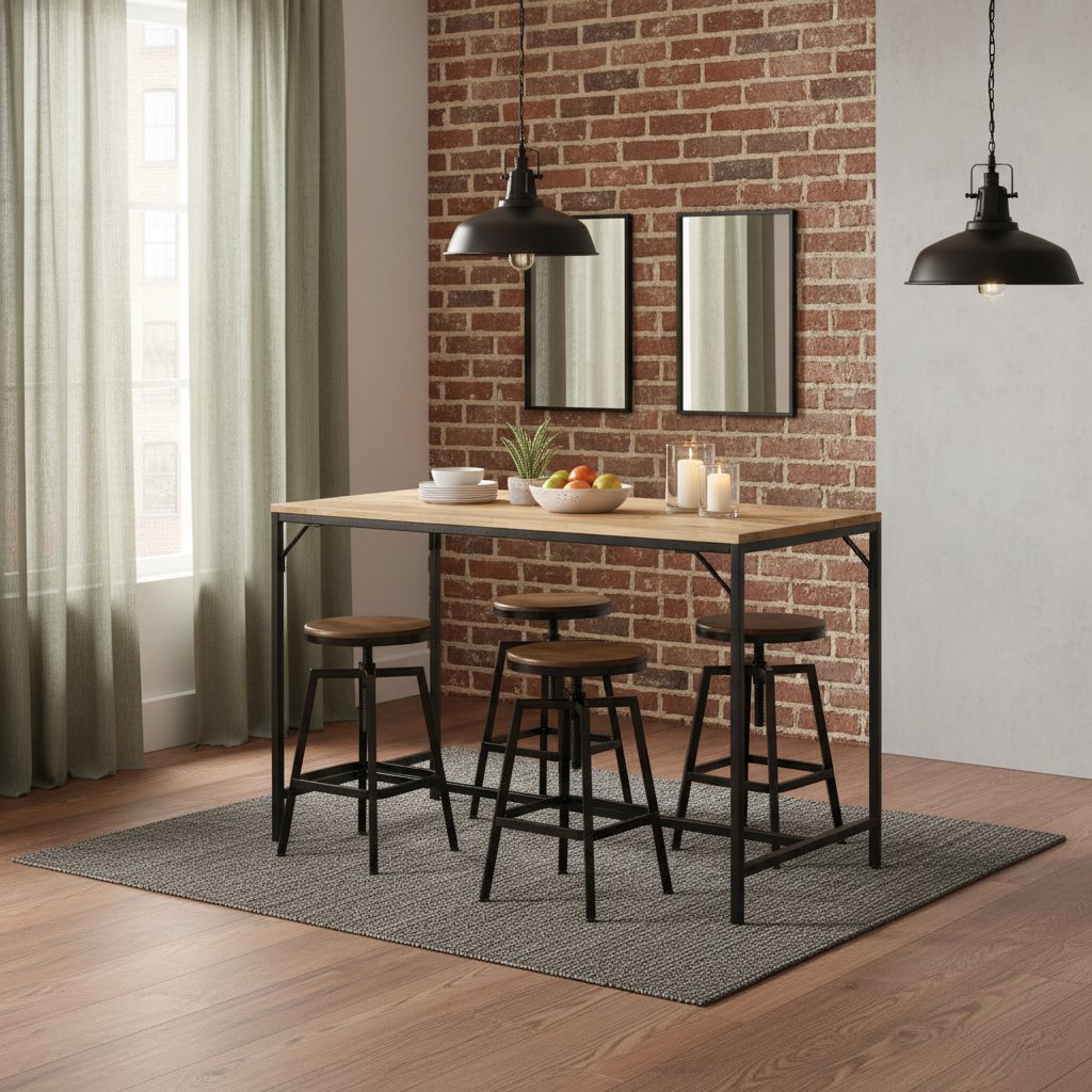 Table de Cuisine Industrielle pour 4 Personnes