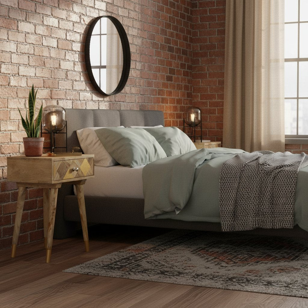 Table de Nuit en Bois de Manguier Massif 60 Cm