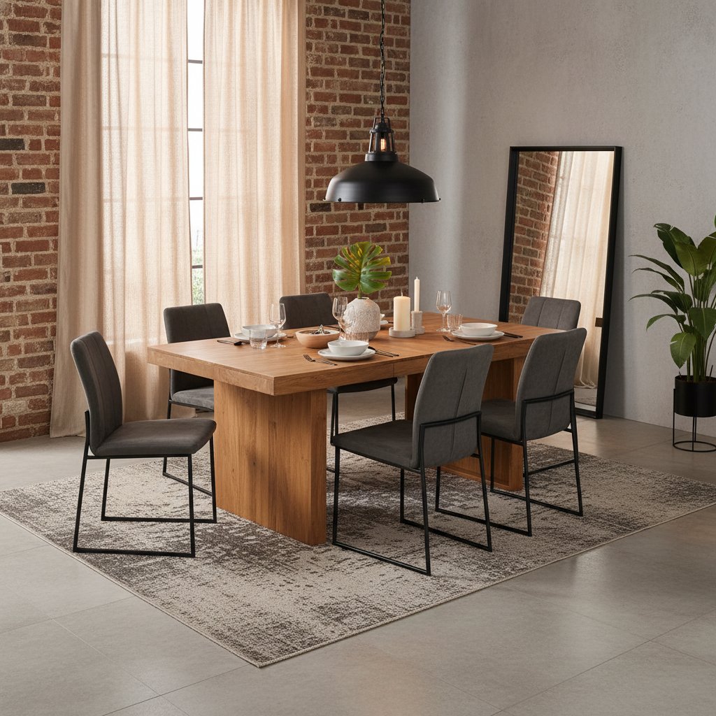 Table de Salle à Manger en Bois d'Acacia