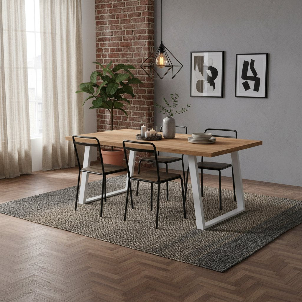 Table de Salon Industrielle en Bois et Acier