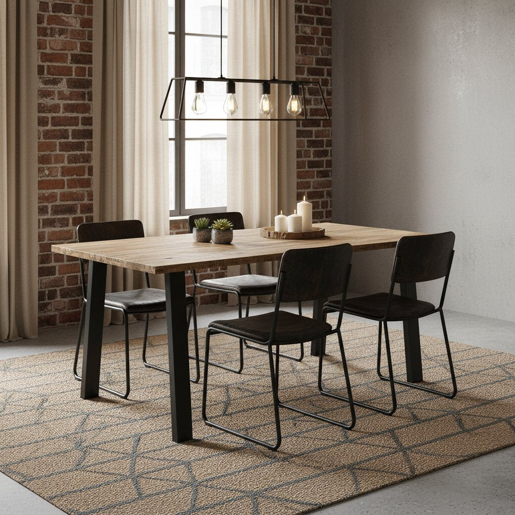 Table en Acacia avec Pieds Métal Indus