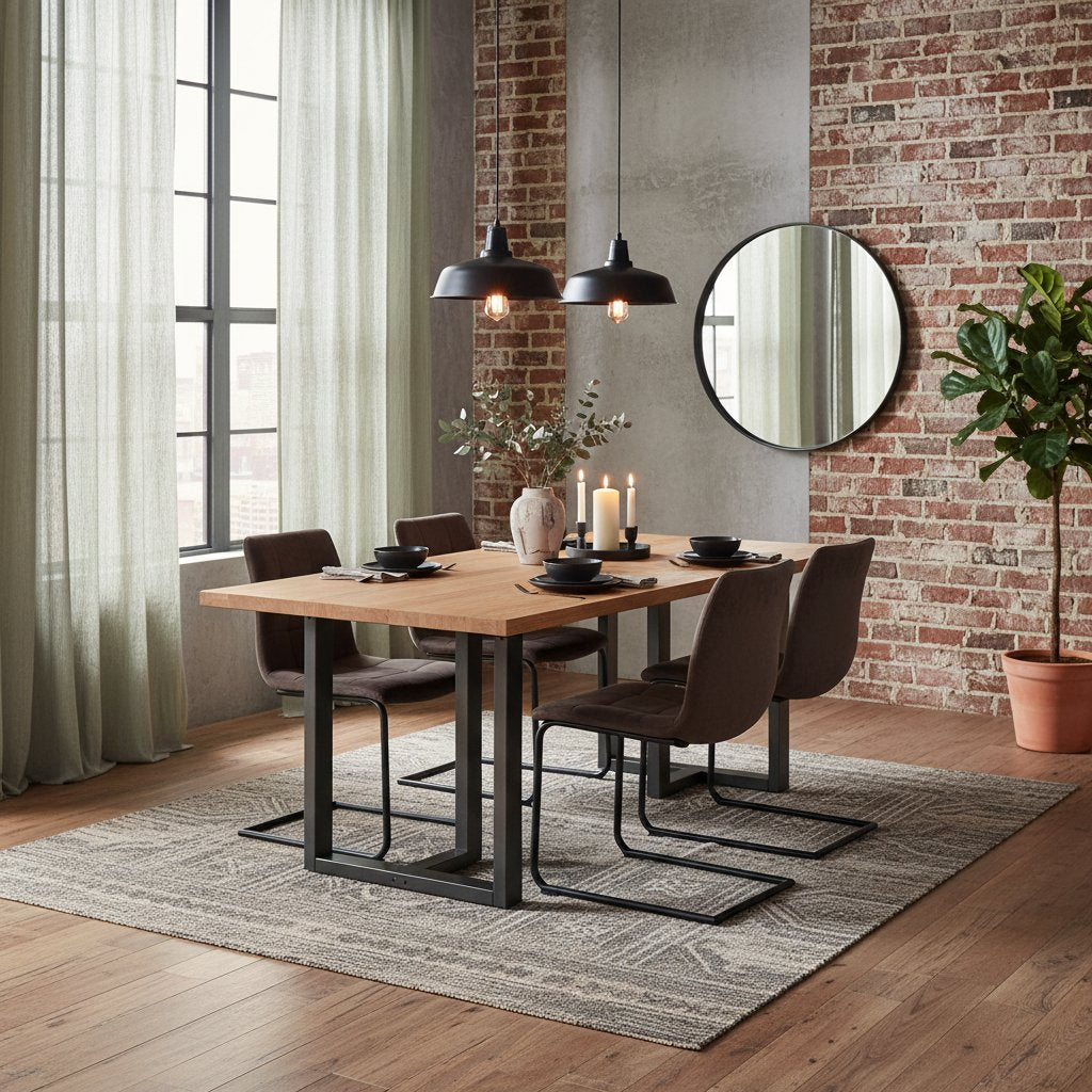 Table en Bois Clair et Style Scandinave