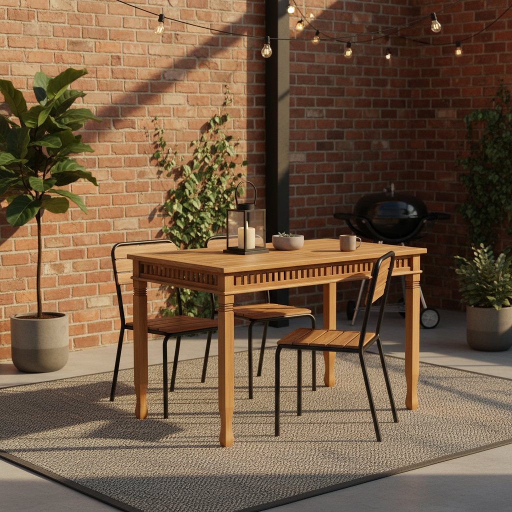 Table en Bois Massif de Teck pour Extérieur