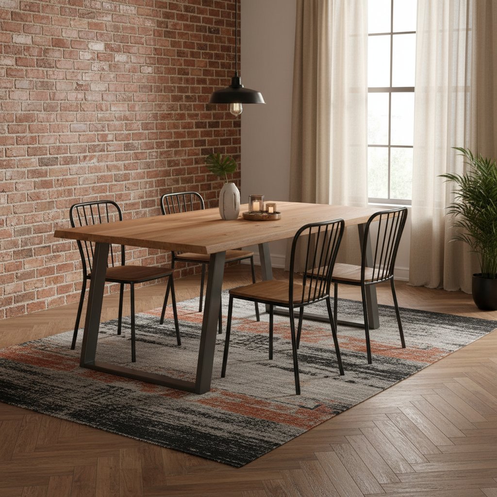 Table en Bois Naturel avec Charme Industriel