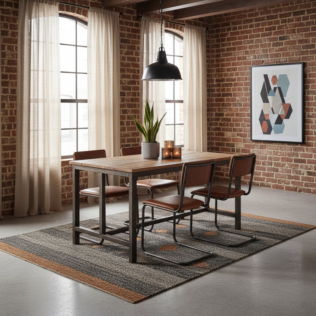 Table en Bois de Récupération Style Industriel