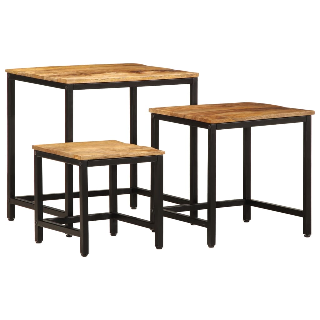 Tables d'Appoint Industrielle en Bois de Manguier et Métal-La-Fabrique-Industrielle