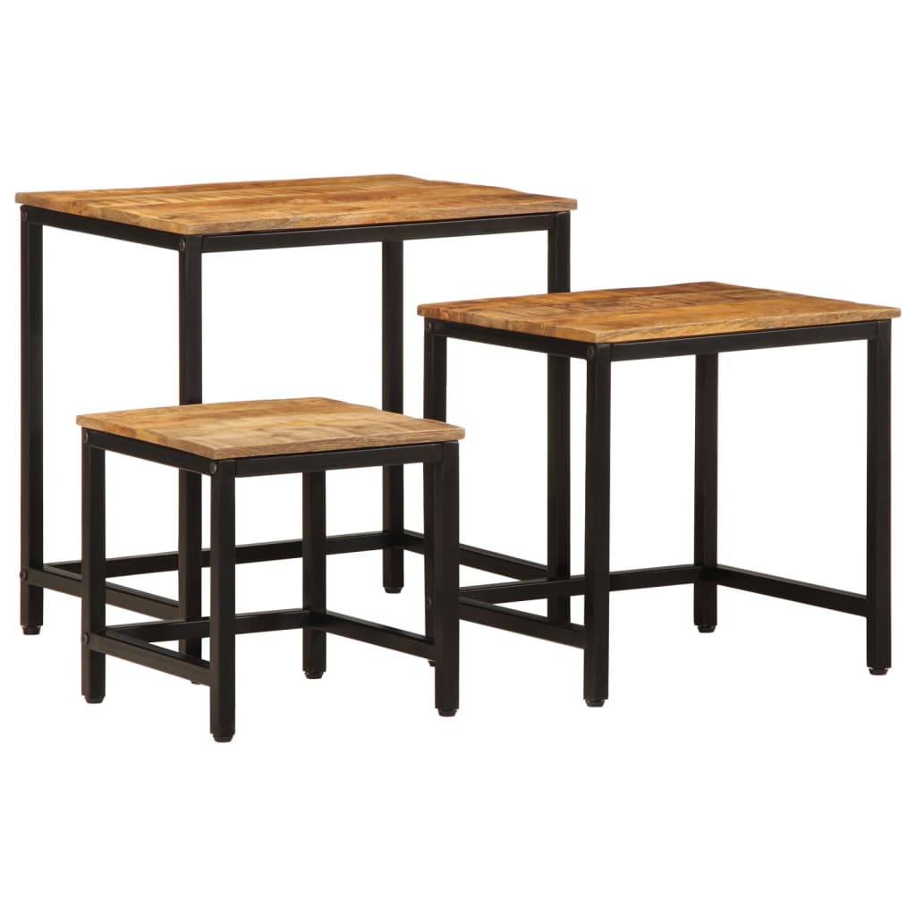 Tables d'Appoint Industrielle en Bois de Manguier et Métal-La-Fabrique-Industrielle