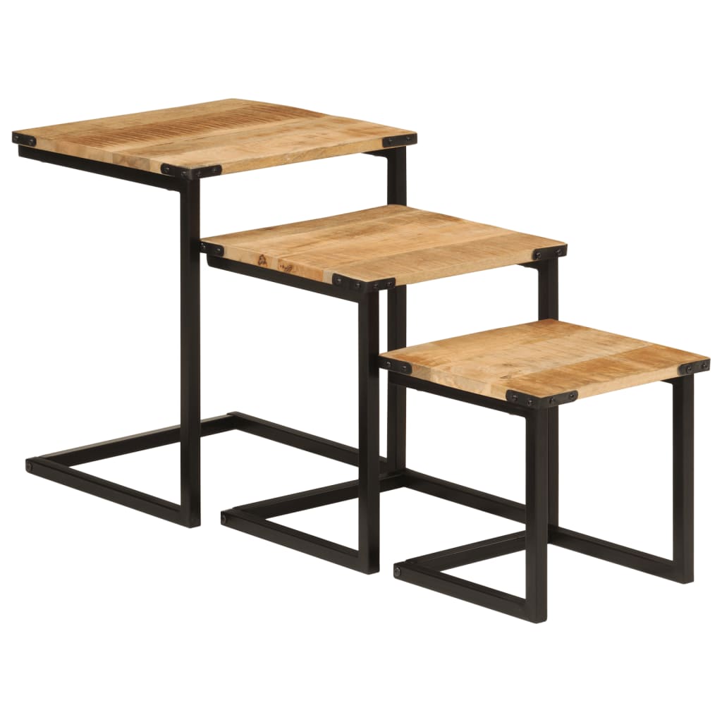 Tables d'Appoint Industrielle en Bois et Fer pour Salon-La-Fabrique-Industrielle