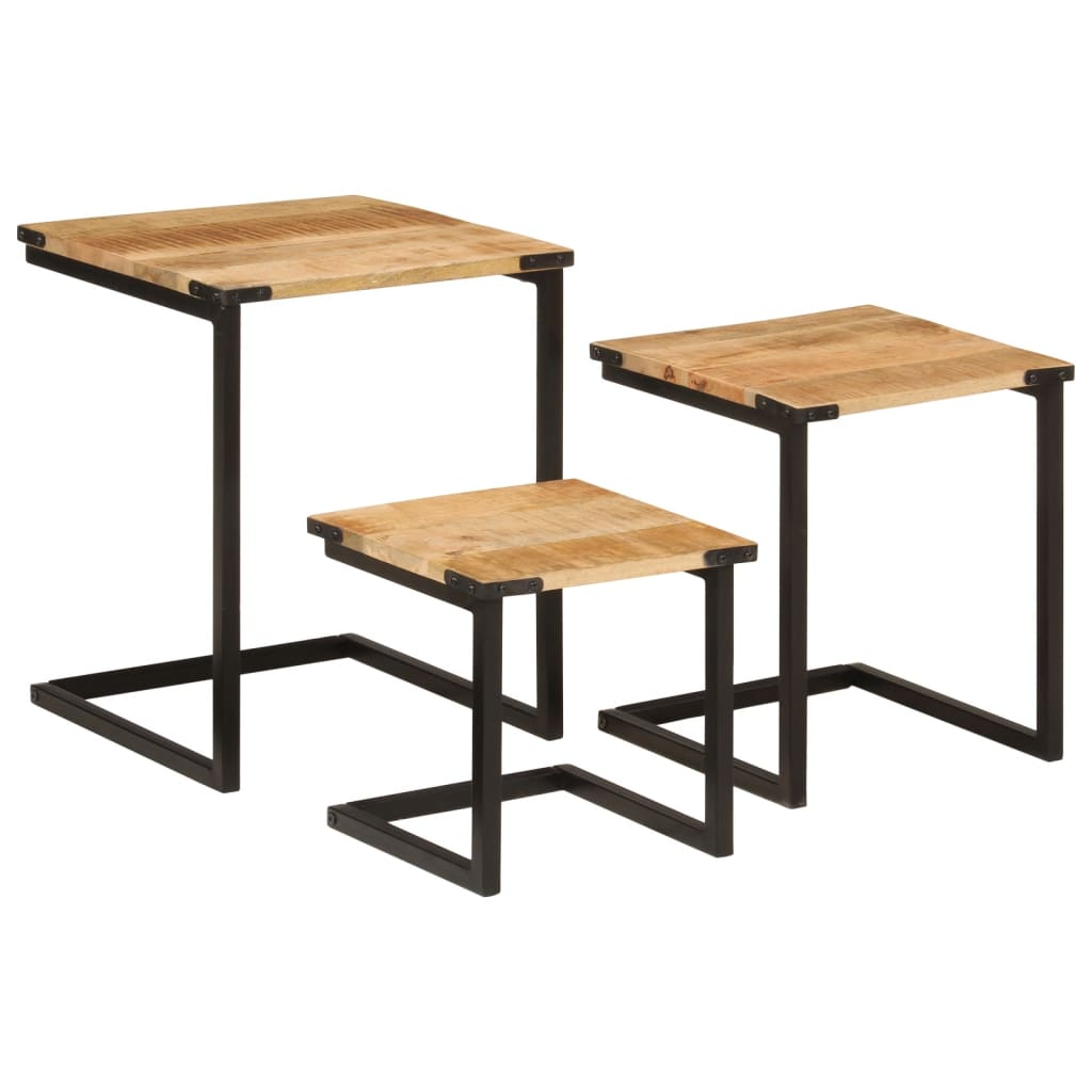 Tables d'Appoint Industrielle en Bois et Fer pour Salon-La-Fabrique-Industrielle