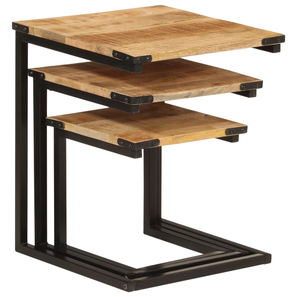 Tables d'Appoint Industrielle en Bois et Fer pour Salon-La-Fabrique-Industrielle
