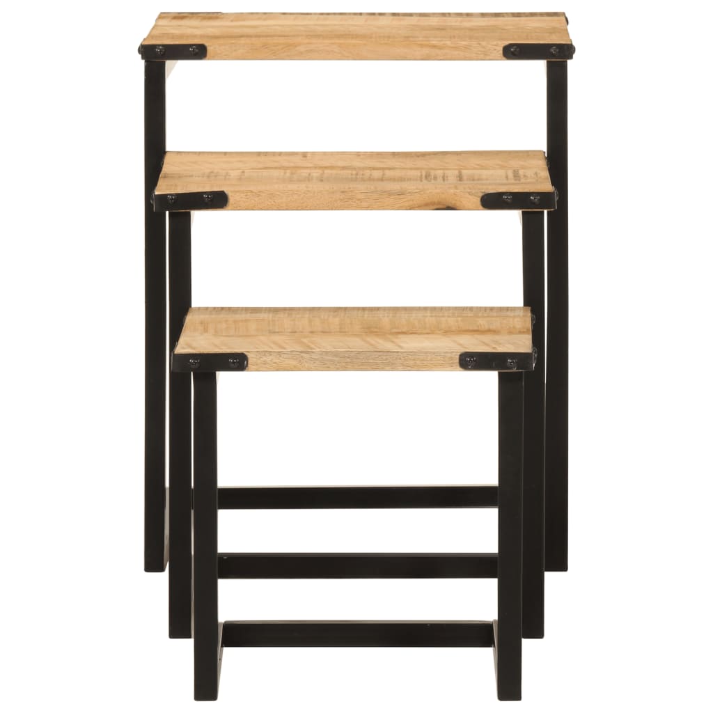 Tables d'Appoint Industrielle en Bois et Fer pour Salon-La-Fabrique-Industrielle