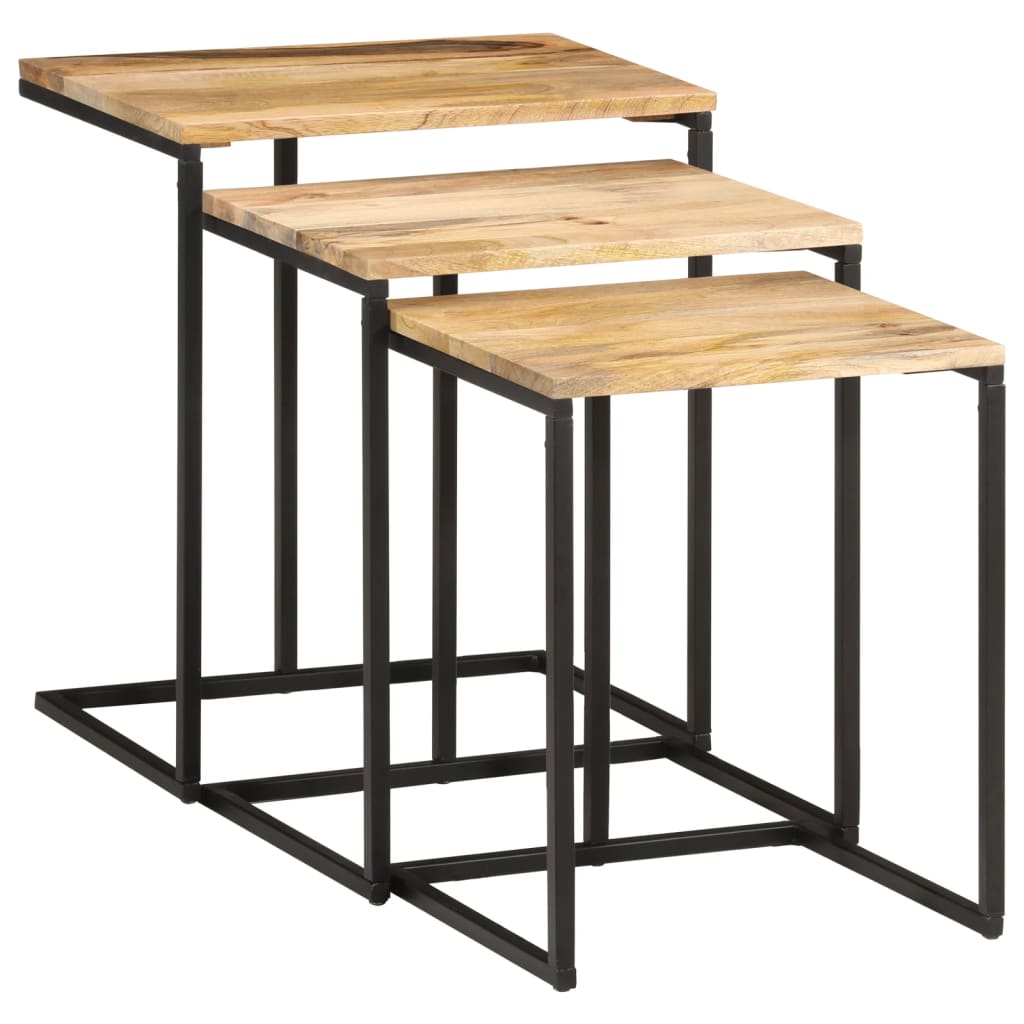Tables d'Appoint en Bois d'Acacia et Fer-La-Fabrique-Industrielle