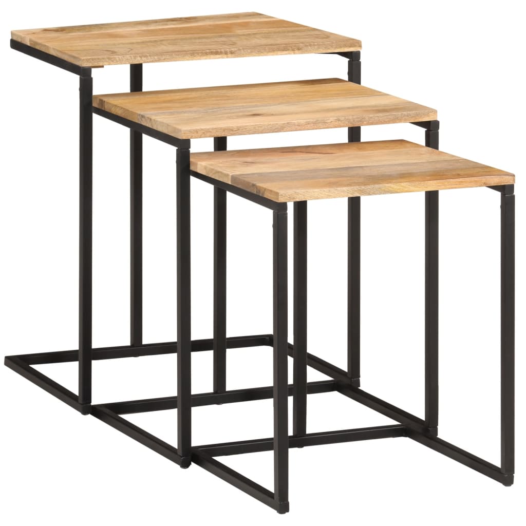 Tables d'Appoint en Bois d'Acacia et Fer-La-Fabrique-Industrielle