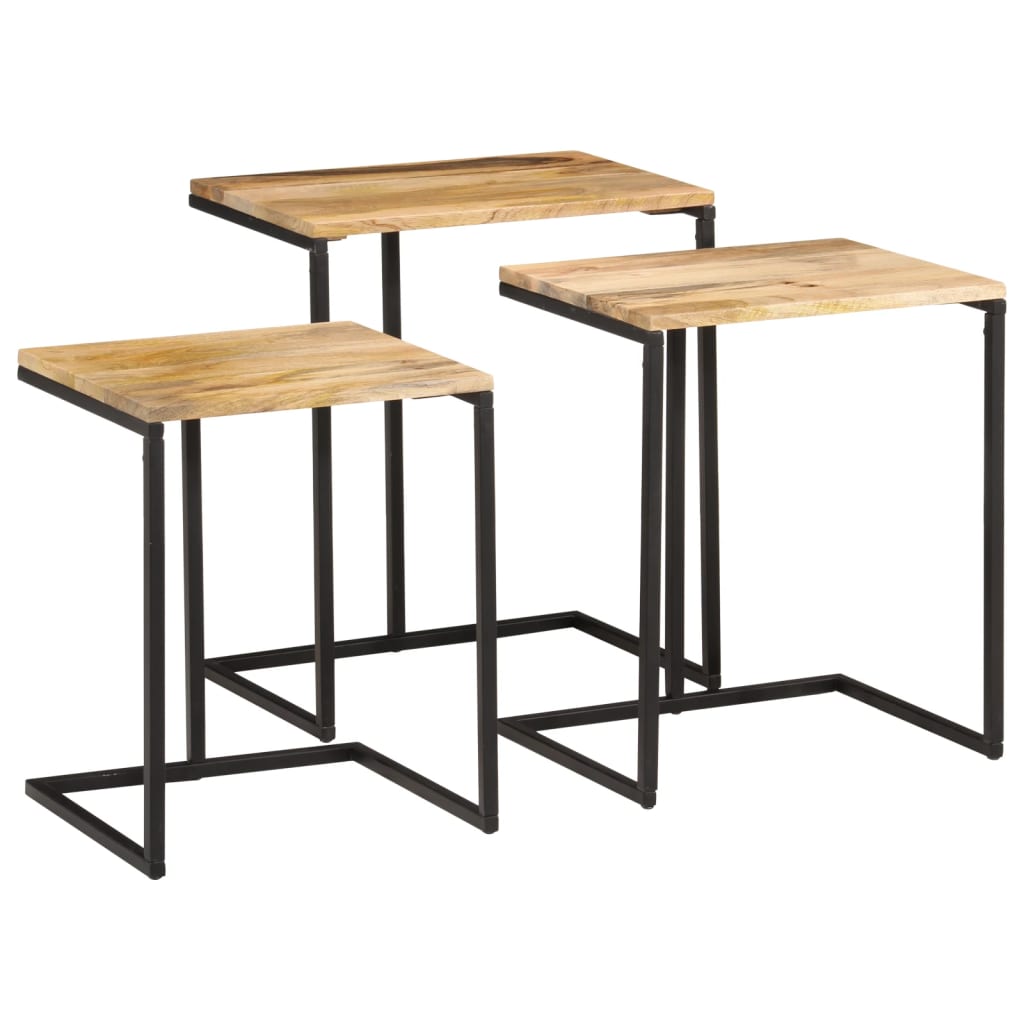 Tables d'Appoint en Bois d'Acacia et Fer-La-Fabrique-Industrielle