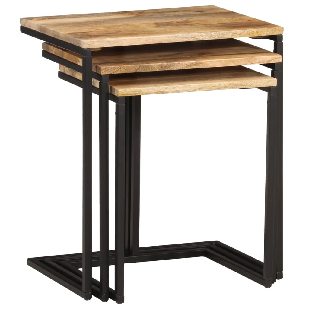 Tables d'Appoint en Bois d'Acacia et Fer-La-Fabrique-Industrielle