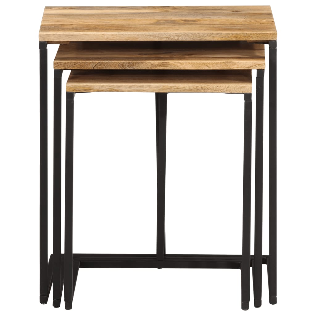 Tables d'Appoint en Bois d'Acacia et Fer-La-Fabrique-Industrielle