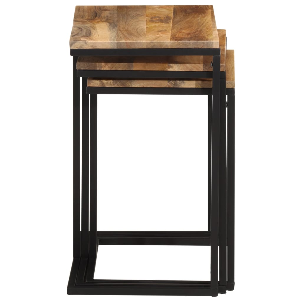 Tables d'Appoint en Bois d'Acacia et Fer-La-Fabrique-Industrielle