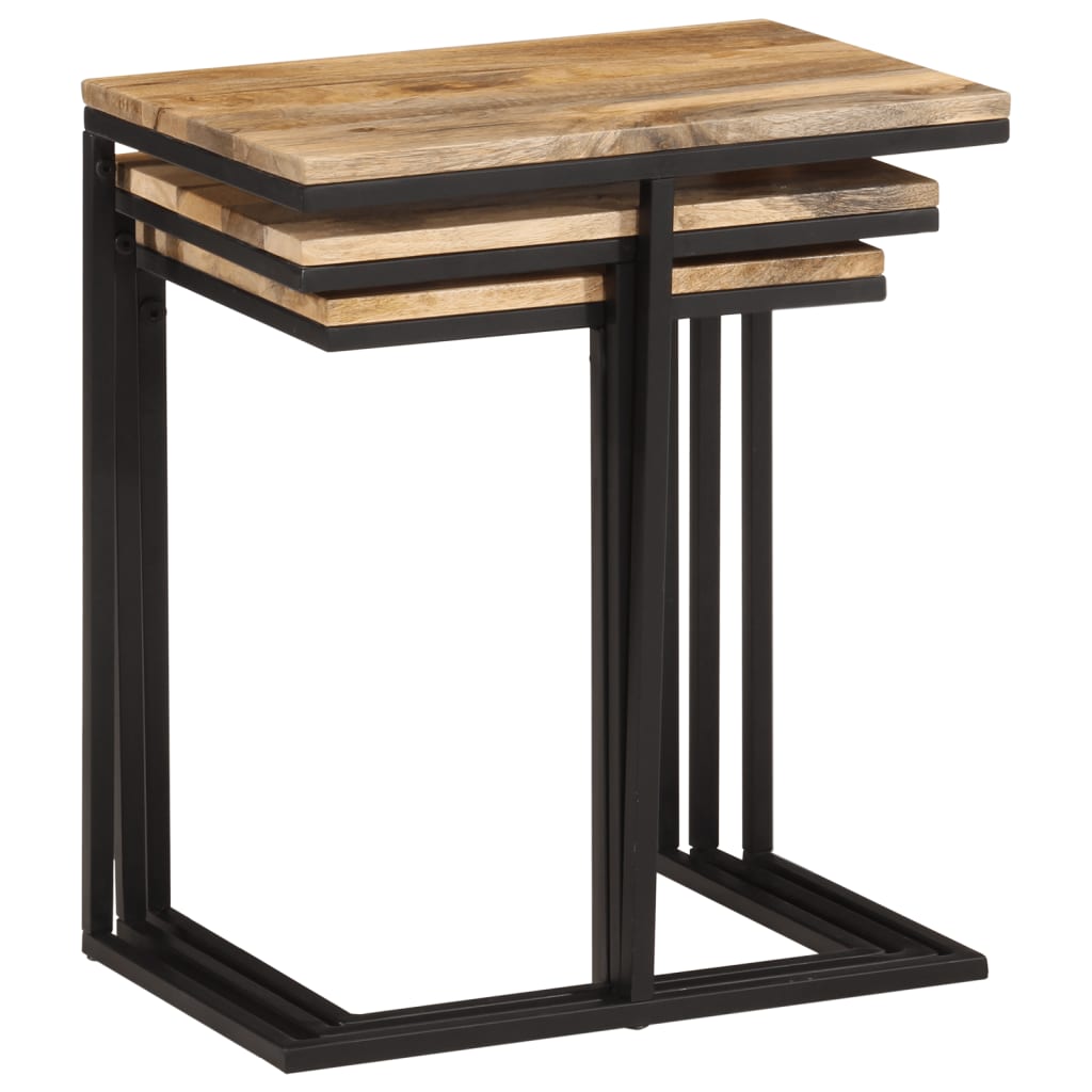 Tables d'Appoint en Bois d'Acacia et Fer-La-Fabrique-Industrielle