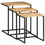 Tables d'Appoint en Bois d'Acacia et Fer-La-Fabrique-Industrielle